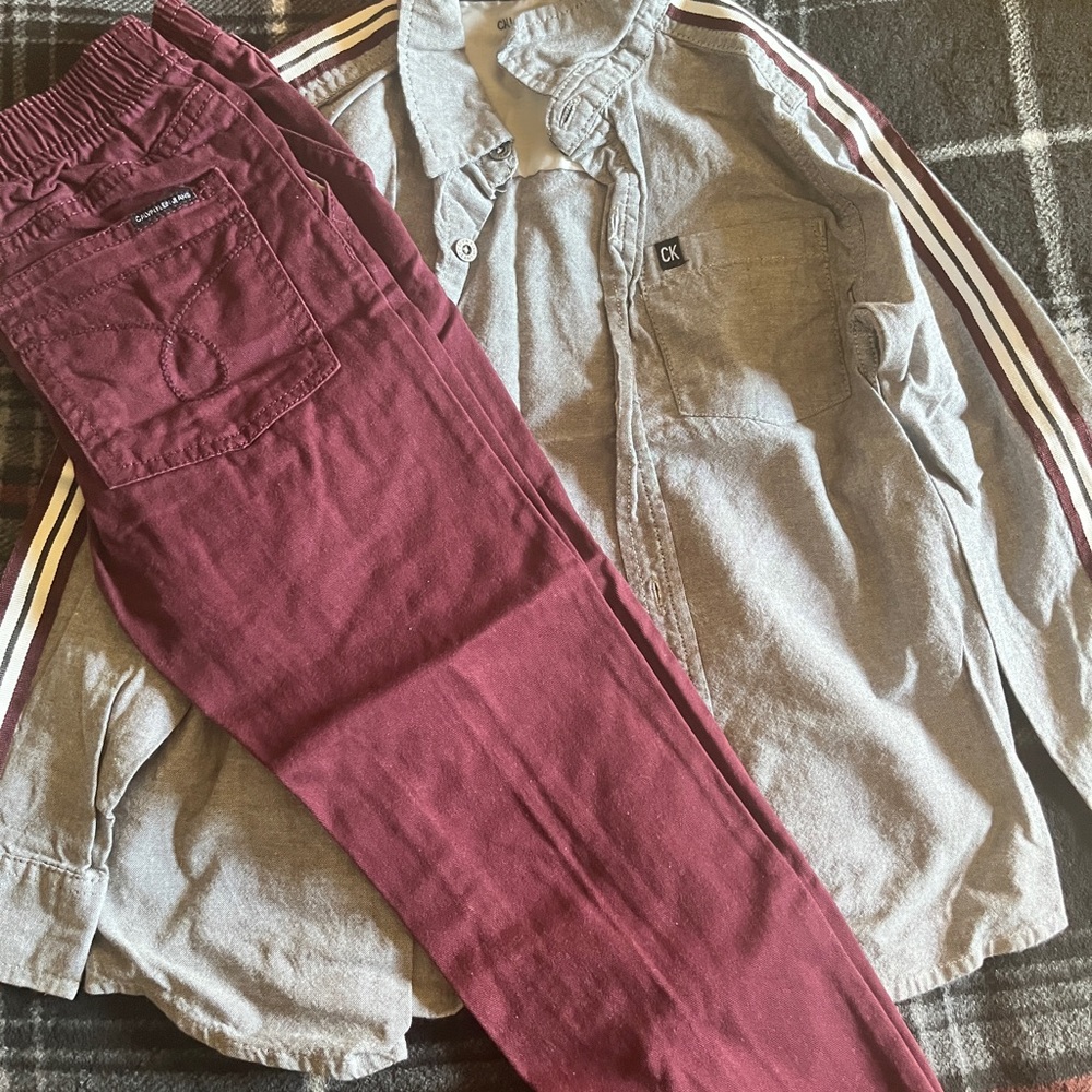 Boys button up with pants size 6